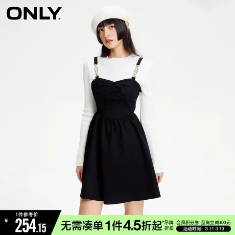 ONLY冬季辣妹休闲牛仔短款吊带裙连衣裙女|123342007图片