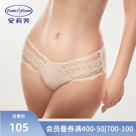 安莉芳新品蕾丝薄款棉质底裆内裤女士性感通透低腰三角裤E200559图片