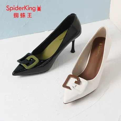 SPIDER KING/蜘蛛王女鞋2023秋季商场新款漆皮高跟鞋通勤细跟软底商品大图