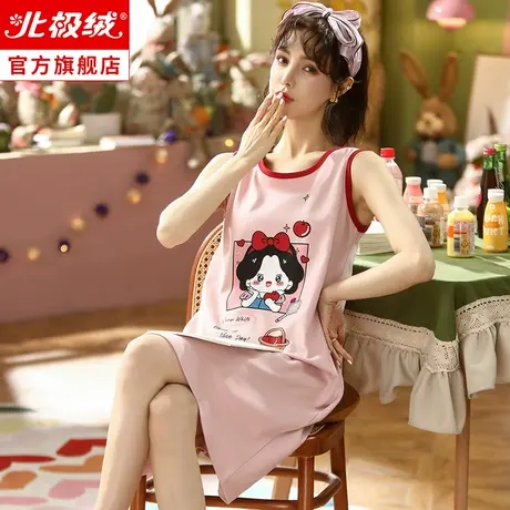 睡裙女夏季人造棉薄款无袖背心吊带睡衣可爱2023新款可外穿家居服商品大图