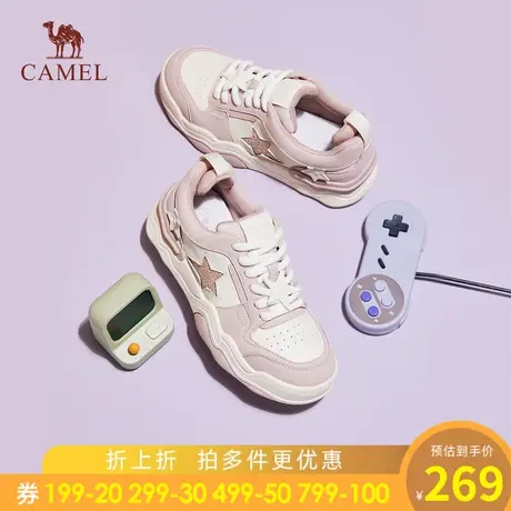 骆驼女鞋2023秋季新款柔软轻弹设计感小众运动鞋透气网布休闲板鞋商品大图