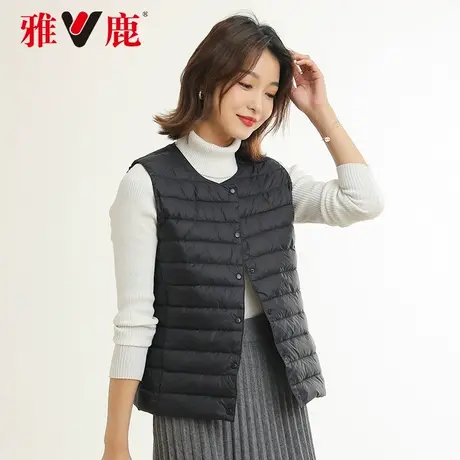 雅鹿2023年新款羽绒服女士马甲短款轻薄小个子女装韩版显瘦背心KS商品大图