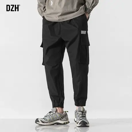 男生黑色工装裤男束脚宽松裤子春夏2023新款休闲裤百搭长裤哈伦裤商品大图