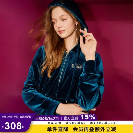 Juicy Couture橘滋2025春夏新款星河皇冠丝绒刺绣烫钻外套女图片