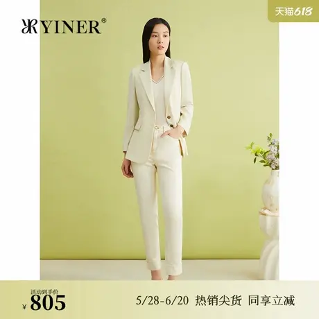 YINER音儿女装夏季法式优雅复古弹力TTD原纱气质西装短外套图片