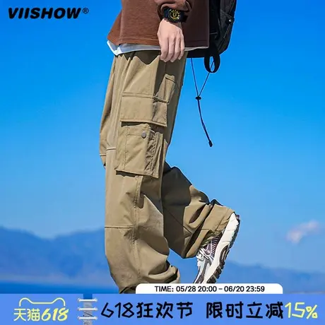 VIISHOW山系户外工装裤子男春秋季cityboy潮牌高街宽松阔腿休闲裤商品大图