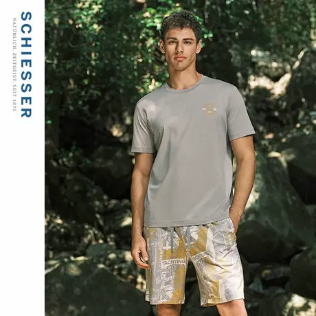 SCHIESSER舒雅男士纯棉软糯亲肤透气印花睡衣家居服套装22563H图片