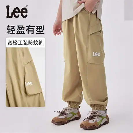 lee好看卡其色裤子2025年新款男女儿童衣服休闲薄款长裤女孩裤子图片