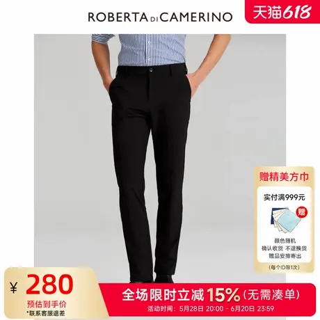 [时尚都市]ROBERTA诺贝达男装男士休闲裤夏季新款休闲纯色直筒裤商品大图