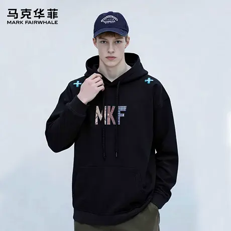 马克华菲 deer 2025新款连帽卫衣套装字母印花重磅情侣款休闲外套商品大图
