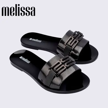 Melissa梅丽莎2025春BABE一字拖珠光亮面成人女鞋时尚凉拖36000商品大图