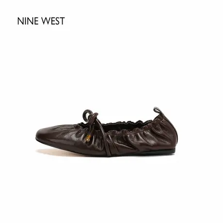 Nine West/玖熙2025新款蝴蝶结扣软底真皮奶奶鞋平底不累脚单鞋商品大图