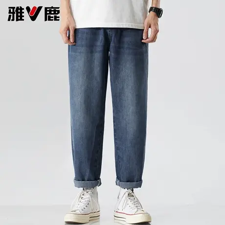 雅鹿牛仔裤男 2026春秋款直筒锥形水洗牛仔裤男潮牌韩版休闲长裤图片