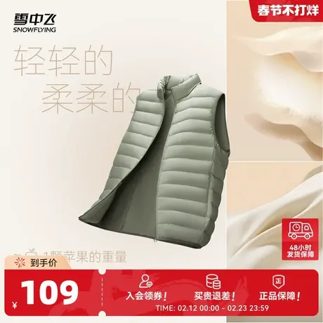 雪中飞2026秋冬爆款基础简约舒适轻便休闲排骨男士立领羽绒马甲潮图片