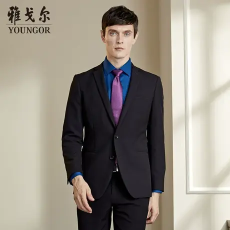 雅戈尔奥莱 商场同款男士西服秋冬新款官方时尚黑色修身西装外套图片