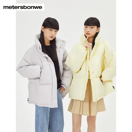 国货美特斯邦威羽绒服女冬季舒适简约立领纯色青少年学生羽绒外套商品大图