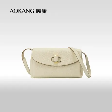 奥康斜挎包女夏季2023新款包包时尚牛皮百搭马鞍包小众质感女包潮图片