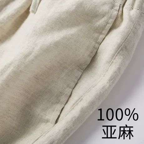 亚麻裤男宽松棉麻男士休闲裤夏季直筒黑色男裤新中式裤子长裤薄款商品大图