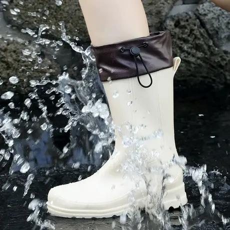 2024爆款中筒女款雨靴雨天外出专用耐磨防滑水鞋时尚轻便外穿雨鞋图片