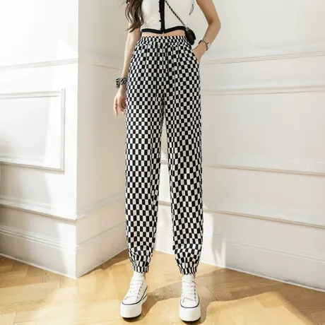 冰丝凉凉裤子女夏季薄款宽松小个子阔腿高腰显瘦直筒休闲运动长裤图片