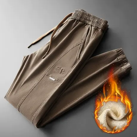 加绒加厚工装休闲裤男士2023年新款冲锋裤男裤子防风裤男款秋冬季商品大图