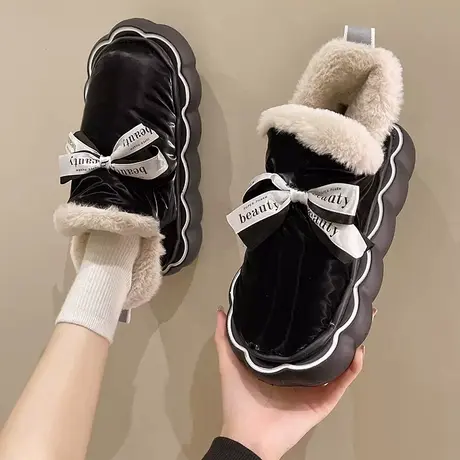 棉拖鞋女秋冬季室内家居保暖厚底可爱防滑防水包跟棉鞋冬天可外穿商品大图