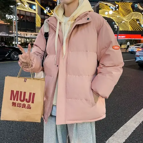 假两件棉衣男士外套秋冬季2023新款加厚棉袄冬装潮牌保暖羽绒棉服商品大图