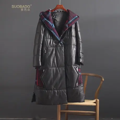 真皮皮衣2023新款超薄绵羊皮羽绒直筒宽松休闲时尚保暖上衣外套女图片