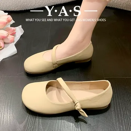 玛丽珍鞋子女2024新款春季浅口单鞋低跟平底法式温柔配裙子小皮鞋商品大图