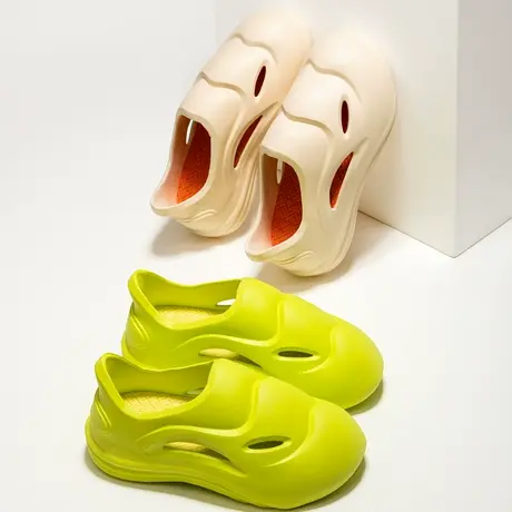 松糕踩屎感洞洞鞋女款2024新款夏季透气椰子外穿防滑沙滩包头凉鞋商品大图