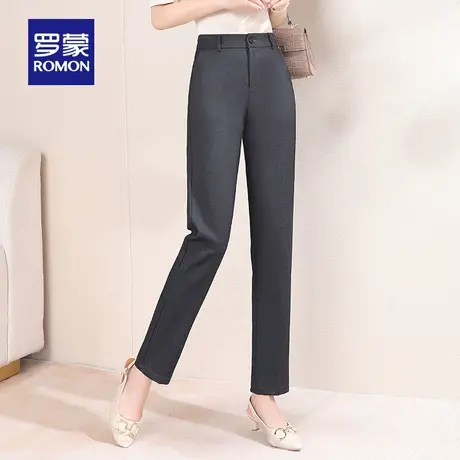 罗蒙女士时尚西裤2024春季商务休闲高腰弹力舒适长裤子职业工装裤商品大图