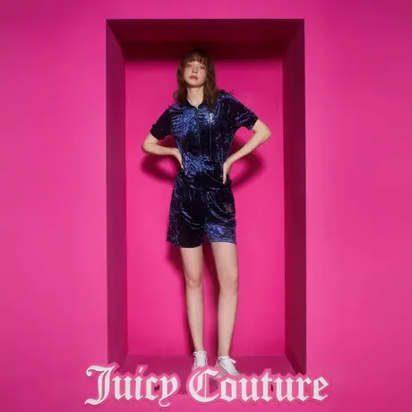 Juicy Couture橘滋女装新款女装典雅深邃银粉烫钻印花丝绒外套商品大图