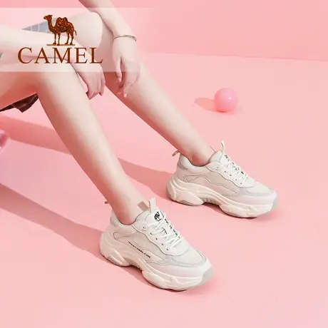 骆驼新款真皮老爹鞋女ins潮四季款超火增高厚底百搭潮鞋休闲鞋女图片