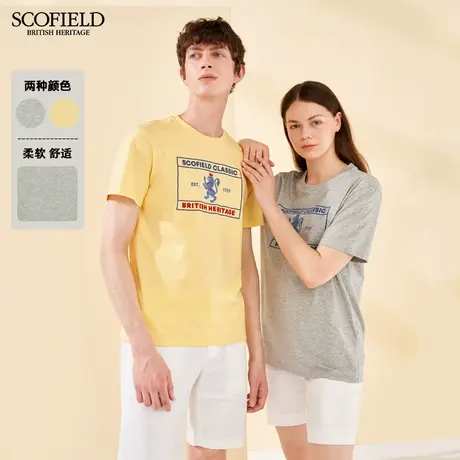 直播间专享SCOFIELD 男T恤夏季商场同T恤衫长绒棉圆领短袖商品大图