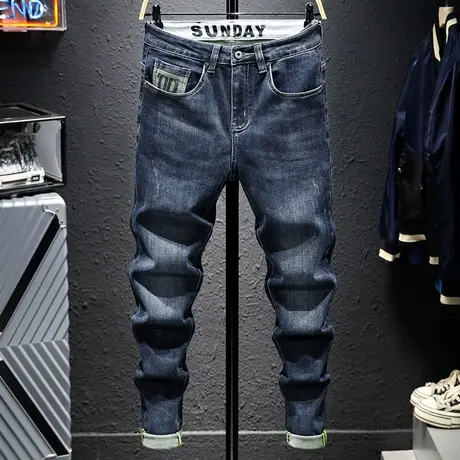 春秋款男士牛仔裤男直筒宽松潮流百搭青年潮牌休闲修身裤子男显瘦商品大图