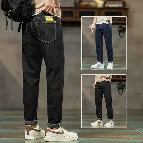 秋季潮牌男装广州新塘镇牛仔裤男士直筒宽松休闲男裤子男款春秋款商品大图