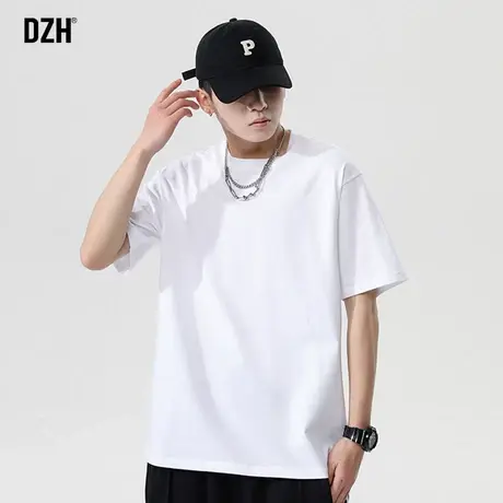 男士纯色基础款t恤男短袖ins潮流百搭上衣男装2023新款白t体恤衫商品大图