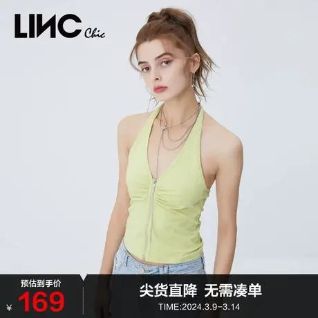 LINCCHIC金羽杰吊带背心女摩登V领露背吊带内搭背心上衣S222FK119商品大图