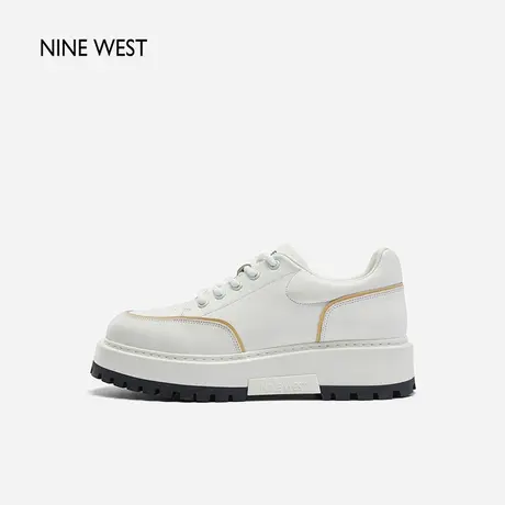 Nine West/玖熙小白鞋女春季新款系带舒适运动休闲鞋板鞋厚底增高商品大图