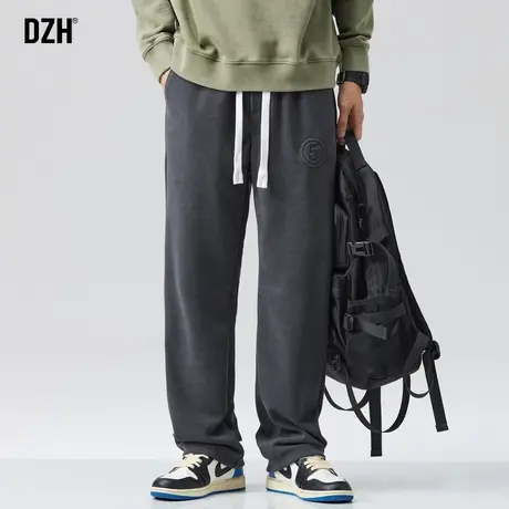 男士雪尼尔卫裤男秋季潮牌宽松男裤2023新款运动裤卫裤直筒裤长裤商品大图