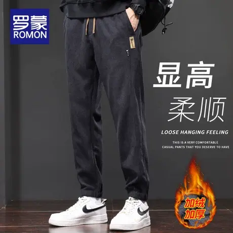 罗蒙雪尼尔加绒卫裤男士秋冬季2025新款加厚保暖运动裤子休闲长裤商品大图