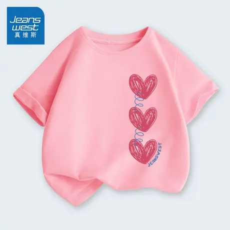 真维斯童装女童短袖t恤纯棉大童打底衫夏装儿童夏季半袖洋气上衣图片