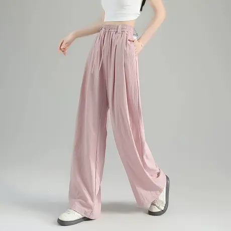 唐狮春季新款女休闲裤宽松小花苞腰山本裤高腰显瘦直筒长裤官方图片