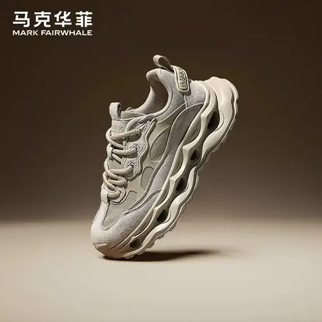 马克华菲男鞋透气运动鞋子秋季2025新款厚底复古老爹鞋男士休闲鞋图片