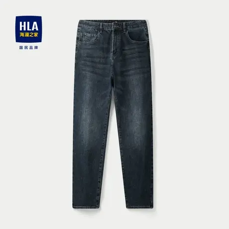 HLA/海澜之家山不在高系列牛仔裤24秋季新猫须中腰窄脚裤子男商品大图