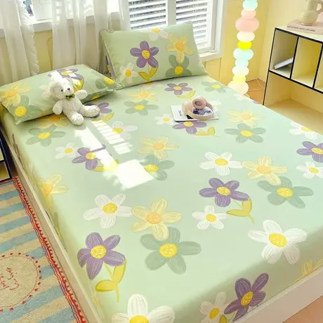 恒源祥A类全棉印花床笠纯棉床罩单人学生宿舍床笠单人床笠可机洗商品大图