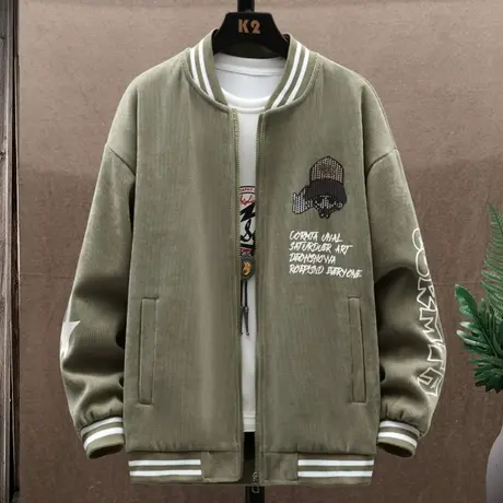 棒球服男春秋季新款潮牌美式复古夹克外套男痞帅休闲青少年上衣服商品大图