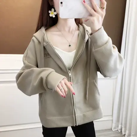 女士外套2023年新款爆款秋季女装连帽卫衣女春秋冬季oversize上衣图片
