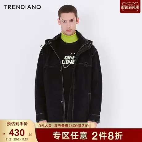 TRENDIANO官方潮牌秋冬男装时尚潮流宽松百搭夹克口袋工装外套男商品大图