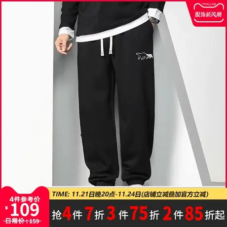 GxxH大码男装裤子男2023冬季新品宽松束脚运动卫裤潮牌百搭长裤商品大图